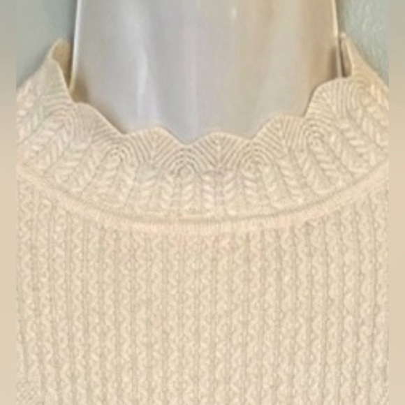 Lefix Collection LUXURY Fall Ivory Cream White Stretch Sweater Top XS 0 2 4 NEW - Picture 4 of 8